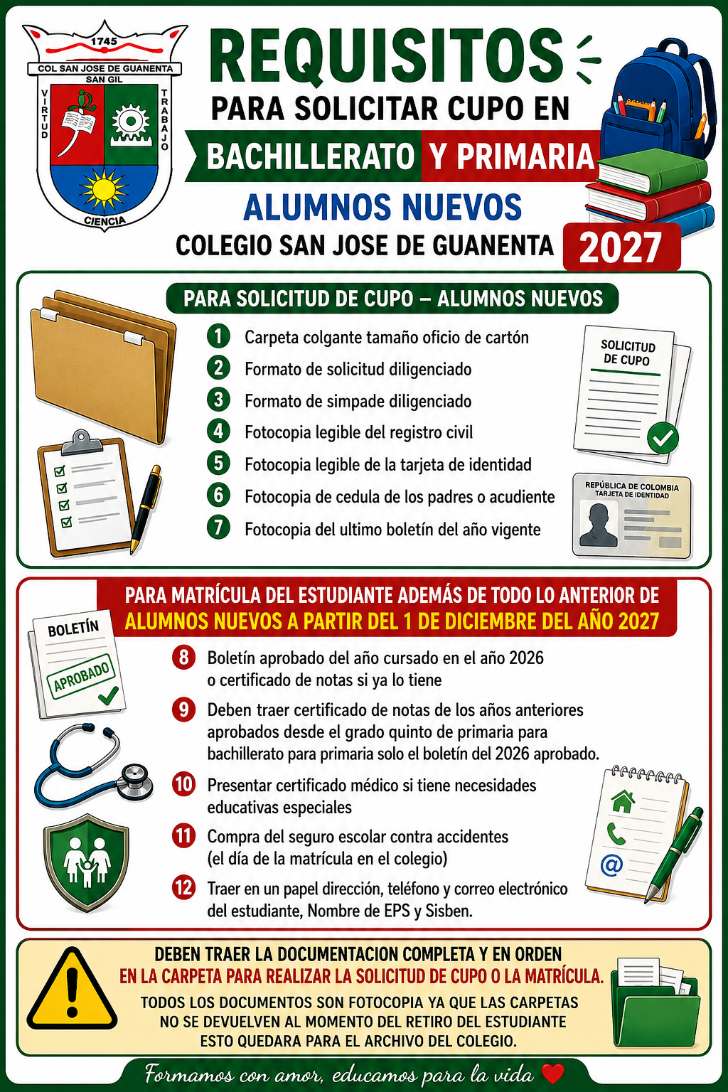 Información de Matrícula para Primaria y Secundaria
